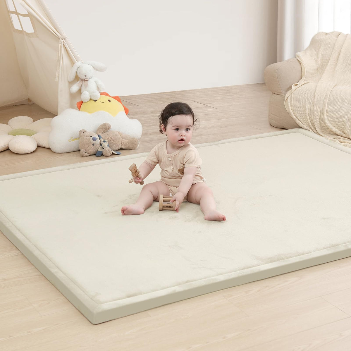 Huloo Sleep Large 1.3" Thick Baby Play Mat for Floor, 79"×59"(Dark Gray)