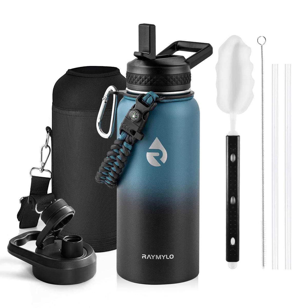 RAYMYLO Insulated Water Bottle 40 oz, Triple Wall Vacuum Stainless Steel