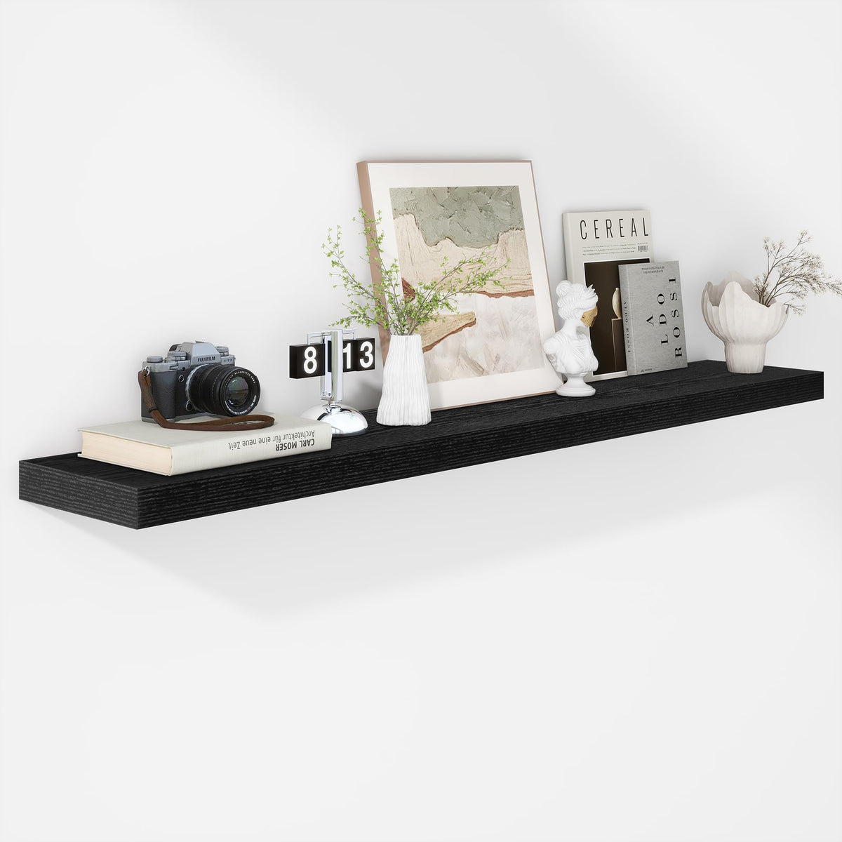 Fun Memories Floating Shelves - 2 Pack 12 Inch Rustic Wooden Wall Shelves - Extra Deeper & Thicker Wall Mounted Storage Shelf for Living Room, Kitchen, Farmhouse - 36" W x 12" D x 1.8" H - Brown
