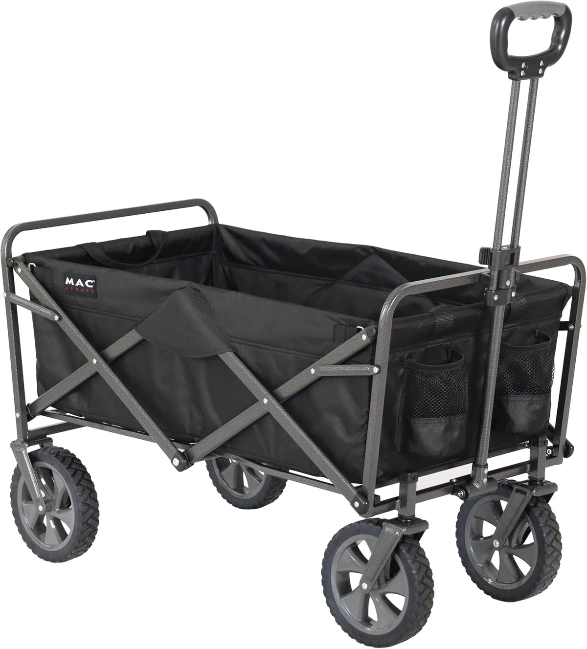 Mac Sports Collapsible Folding Outdoor Utility Wagon, Black