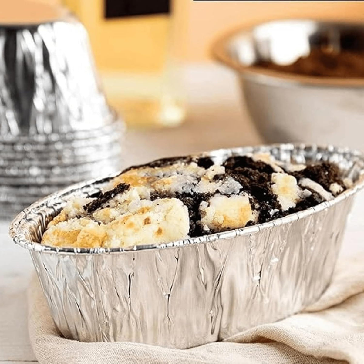 Jetfoil Disposable Aluminum Loaf Pans 2 LB Oval Loaf Challah Pans For Thanksgiving | Recyclable Foil Baking Pans for Bread, Cakes, Brownies, Heavy Duty Tin Foil Bakeware | Small 200 Count