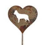Pet Dog, Cat, Rabbit or Bird Keepsake Memorial Heart Garden Stake 20 to 28 Inches Tall (Large Heart, 28" Tall, Schnauzer, Naturally Rusted)