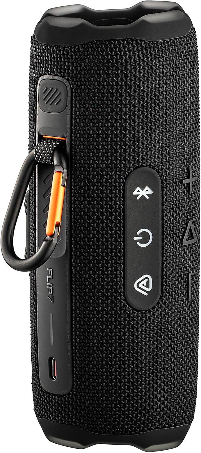 JBL FLIP 7 (Black) Waterproof Portable Speaker Bundle with X-Halo Hardcase (Black)