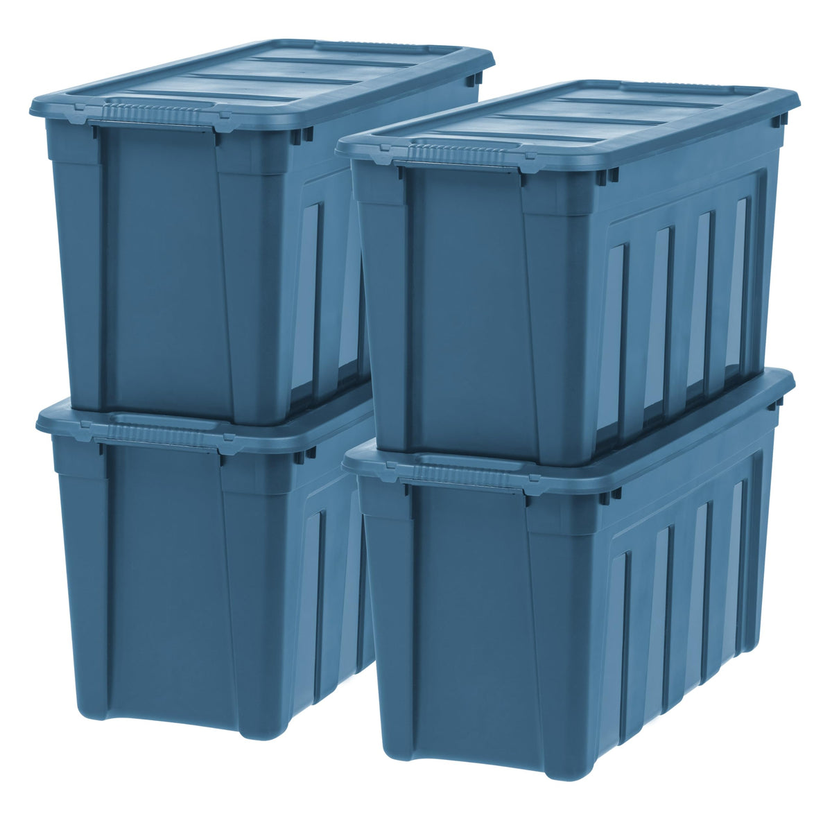 IRIS USA 4-Pack 20 Gal Heavy Duty Storage Totes with Lids, Black