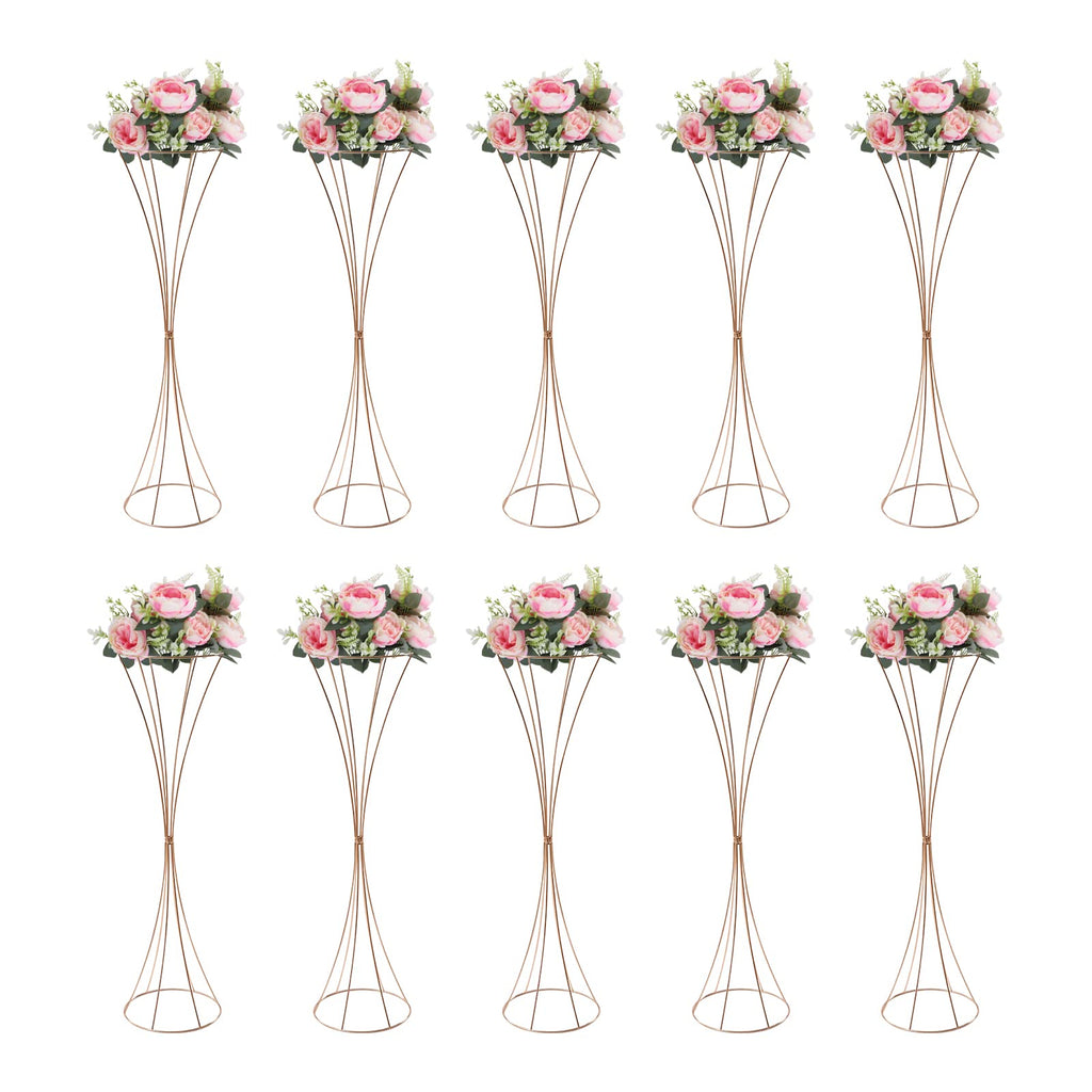 Wedding Centerpieces Silver Vases,10PCS Metal Flower Candle Holder with Sparkling Crystal Beads,Crystal Flower Vase Metal Flowers Stand for Party Tables Decorations (10PCS-Sliver-3)
