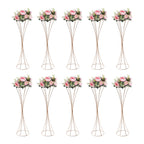 Wedding Centerpieces Silver Vases,10PCS Metal Flower Candle Holder with Sparkling Crystal Beads,Crystal Flower Vase Metal Flowers Stand for Party Tables Decorations (10PCS-Sliver-3)