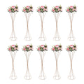 Wedding Centerpieces Gold Vases,10PCS Metal Flower Candle Holder,Wedding Vase for Tables,Crystal Flower Vase Metal Flowers Stand for Party Tables Decorations