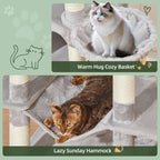 Taoqimiao Heavy-Duty Cat Tree, 71 in Cat Tower for Large Cats 20lbs+