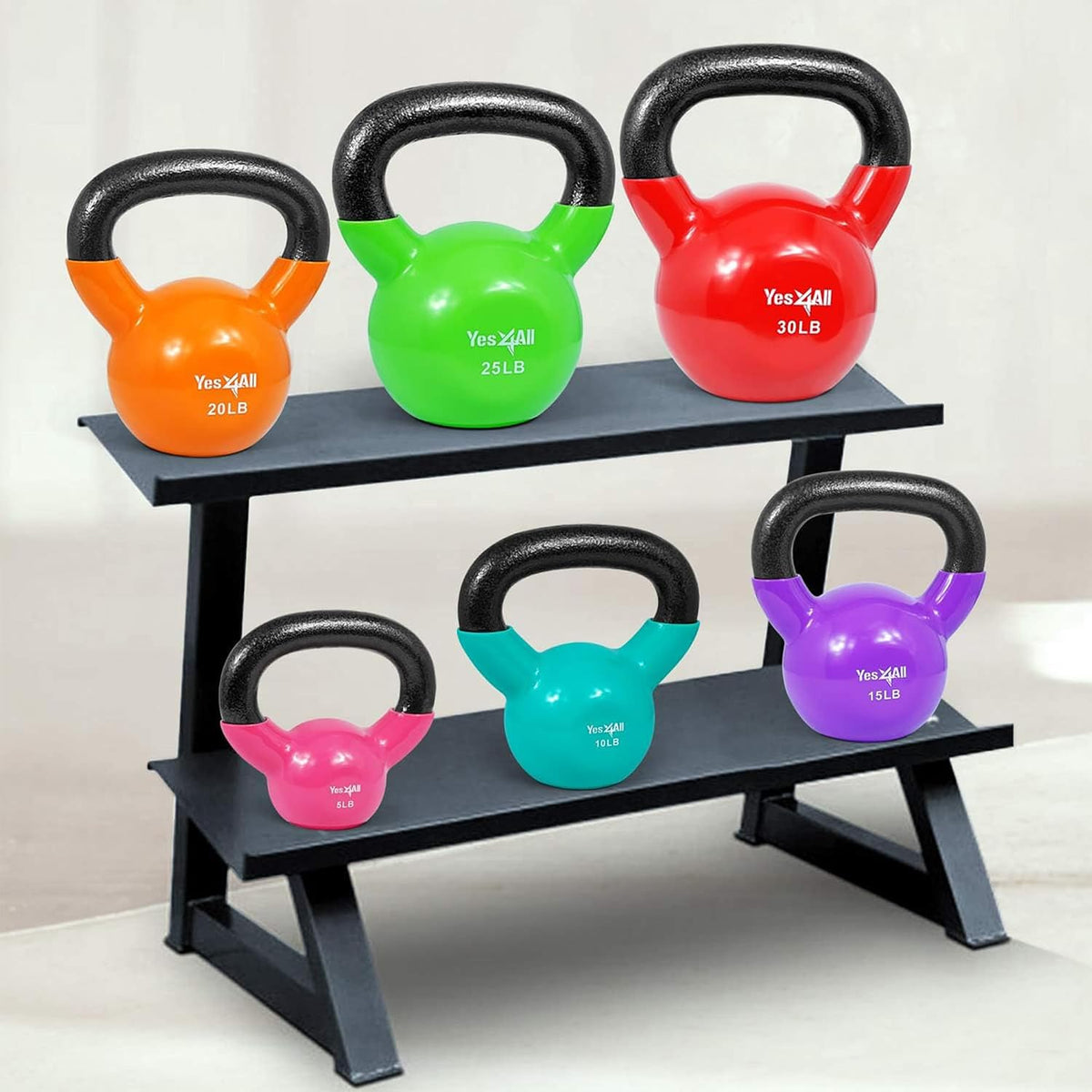 Yes4All Vinyl Kettlebells, Versatile Set