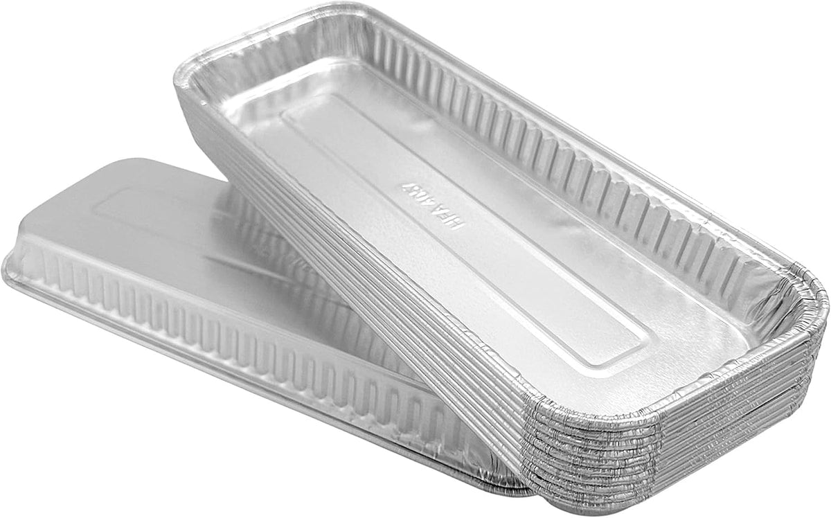PACTOGO 11" x 4" x 1" Disposable Aluminum Foil Oblong Danish Cake Pans - Ideal Baking Tins for Sweets, Cakes, Cookies, Brownies (Pack of 200)