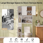 Ahomly Over The Toilet Storage Cabinet, with Five Doors, White