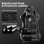 N-GEN GAMING Gaming Chair with Footrest, Lumbar, High-Back, All Black