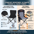 EMERIT 2-Pack Folding Camping Chair, Diamond-Quilted & Adjustable Armrest