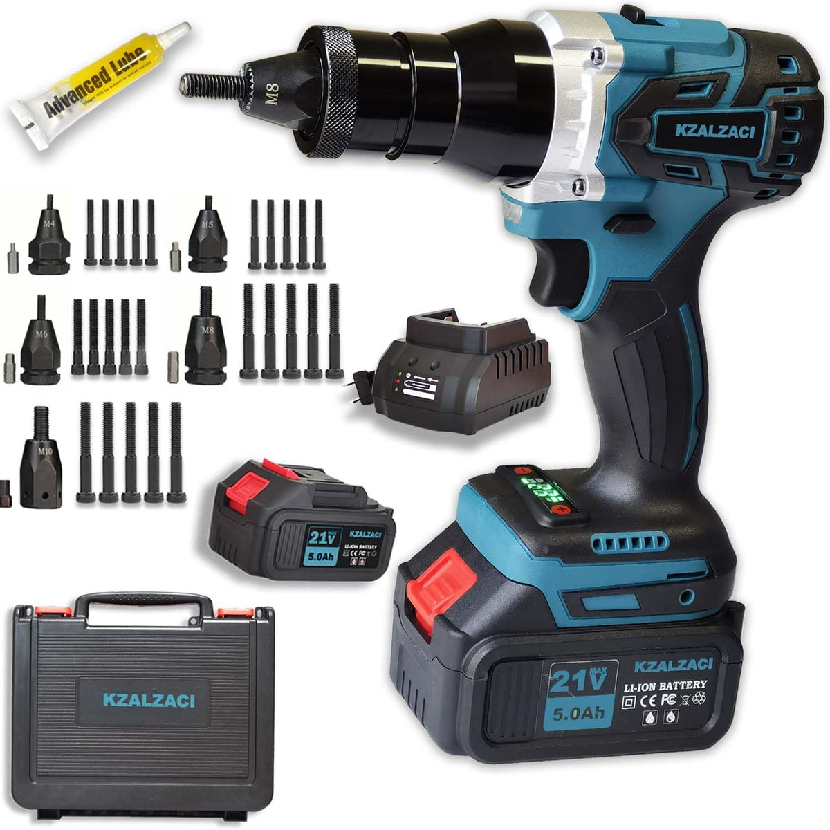 Cordless Rivet Nut Gun, Electric Rivet Nut Tool for Nuts M4-M5-M6-M8-M10