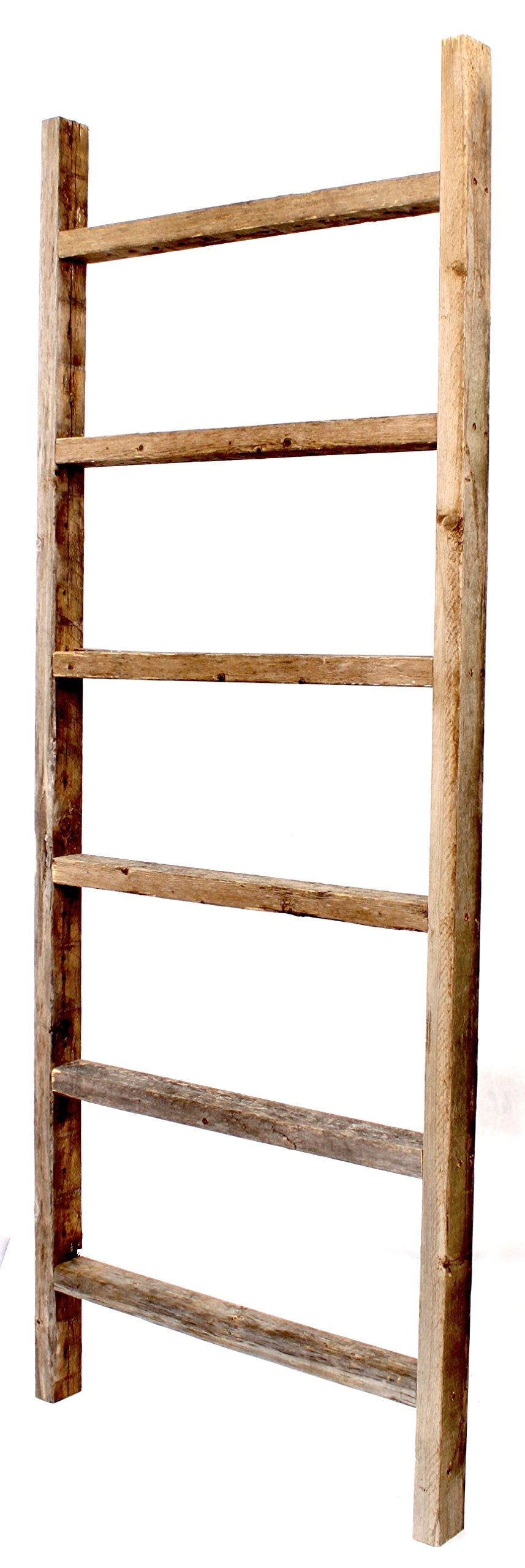 BARNWOODUSA 5 FT Decorative Ladder, Reclaimed Wood Ladder - Smoky Black