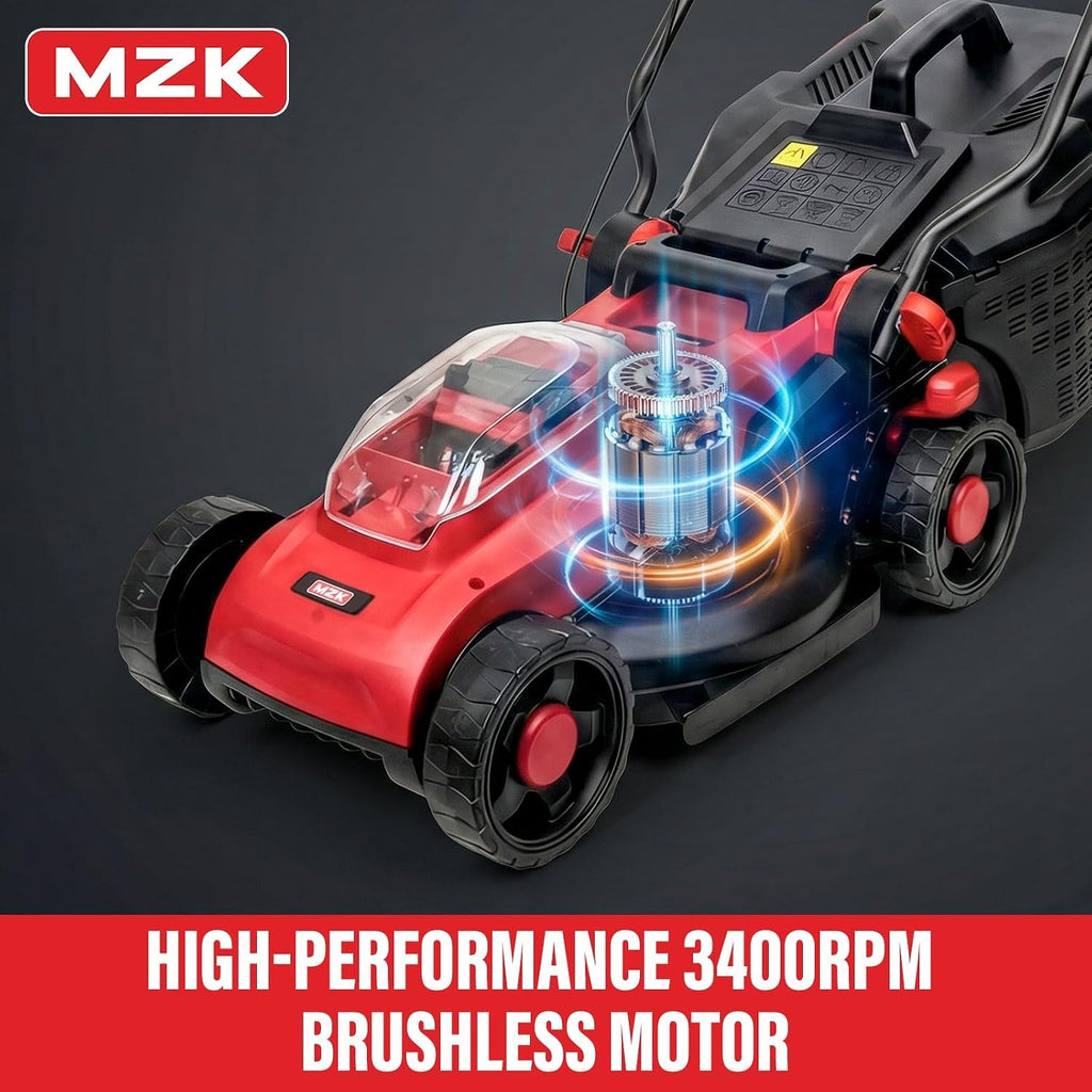 MZK 20V 13-Inch Electric Lawn Mower, Compact Brushless Mower