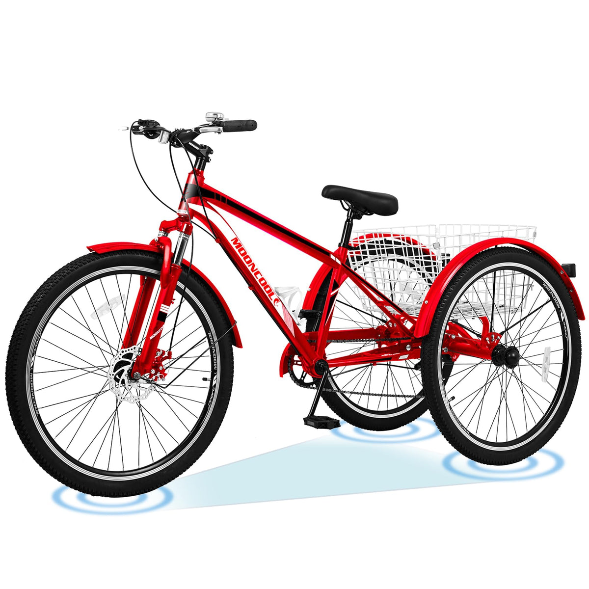 ABORON Adults Tricycle, 3 Wheels Bike for Adult, Tricycle for Adults, Double-Wall Wheel Rims, Tricycle for Women Men Exercise Outdoor Sports