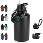 32 oz Insulated Water Bottle Bulk 8 Pack, Stainless Steel Sports Water Bottles with Straw Lid & Wide Mouth Lids, Double Walled Vacuum, Leak Proof, White