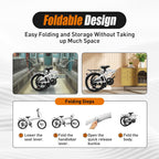 20-Inch Folding Bike, Foldable Bike for Adults Adjustable Seat Height & Elevable Handlebars Store in The Trunk 7-Gear Transmission Front and Rear Disc Brakes for Traveling