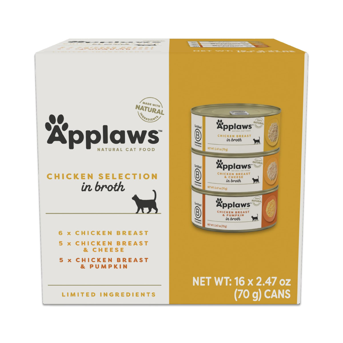 Applaws Fish Variety in Broth Wet Cat Food, 6-Flavor 36-Pack 2.47 oz Cans