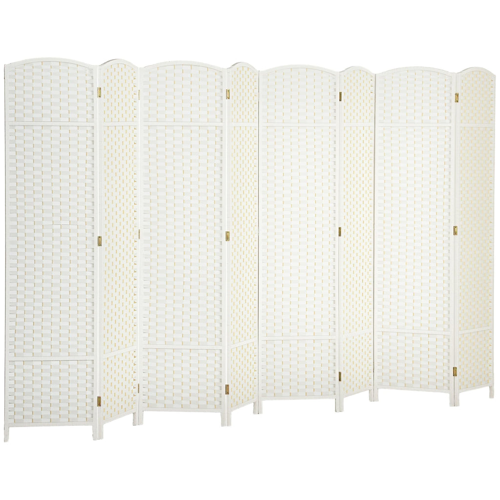 HOMCOM Room Divider 8 Panel Folding Privacy Screen 5.6' Tall Nature Wood