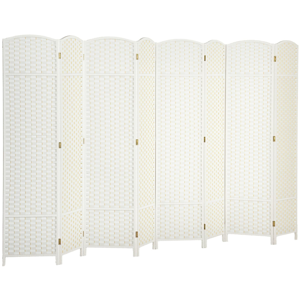 HOMCOM Room Divider 8 Panel Folding Privacy Screen 5.6' Tall Nature Wood