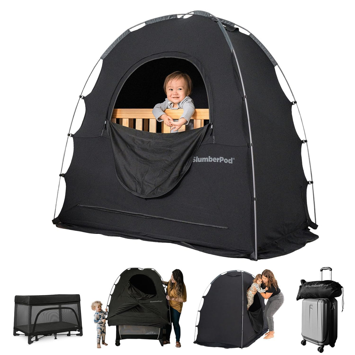 SlumberPod The Original Blackout Sleep Tent for Pack N Play & Mini Crib