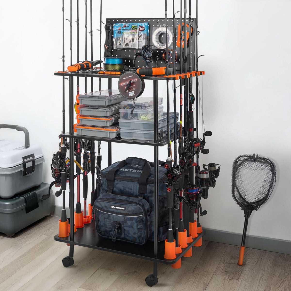 KastKing Gear Trolley V12 Mobile Fishing Rod Holder for 12 Rods or Combos