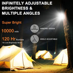 Rechargeable Camping Lantern, 10000mAh Dimmable Camp Lights with 12 Modes, High Brightness LCD Display Tent Light for Power Outages, Hurricane, Hiking, Fish, Emergency, Home Use (6PCS)