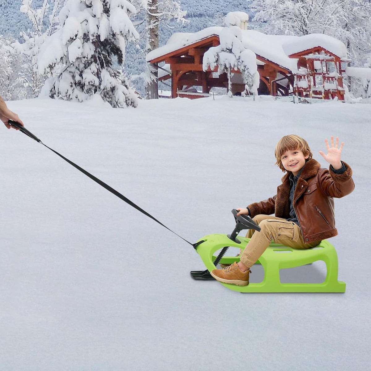 Saddle Style Snow Sled for Kids and Adults – Winter Outdoor Sliding Toy, Heavy Duty Plastic, Fun Sledding for Snowy Hills and Backyard