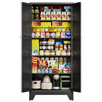 Letaya White Storage Cabinet with Adjustable Shelves-Metal Home Kitchen Pantry Cabinets with Doors,Organization Locker for Cupboard/Bedroom/Dining/Living/Bathroom/Office/Garage Room
