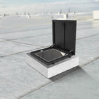 Roof Hatch, Aluminum Alloy Roof Access Hatch with Switch-Type Handle, 23.6 * 23.6 Inches Roof Security Door for Residential Buildings, Commercial Buildings, Industrial Plants(Black)