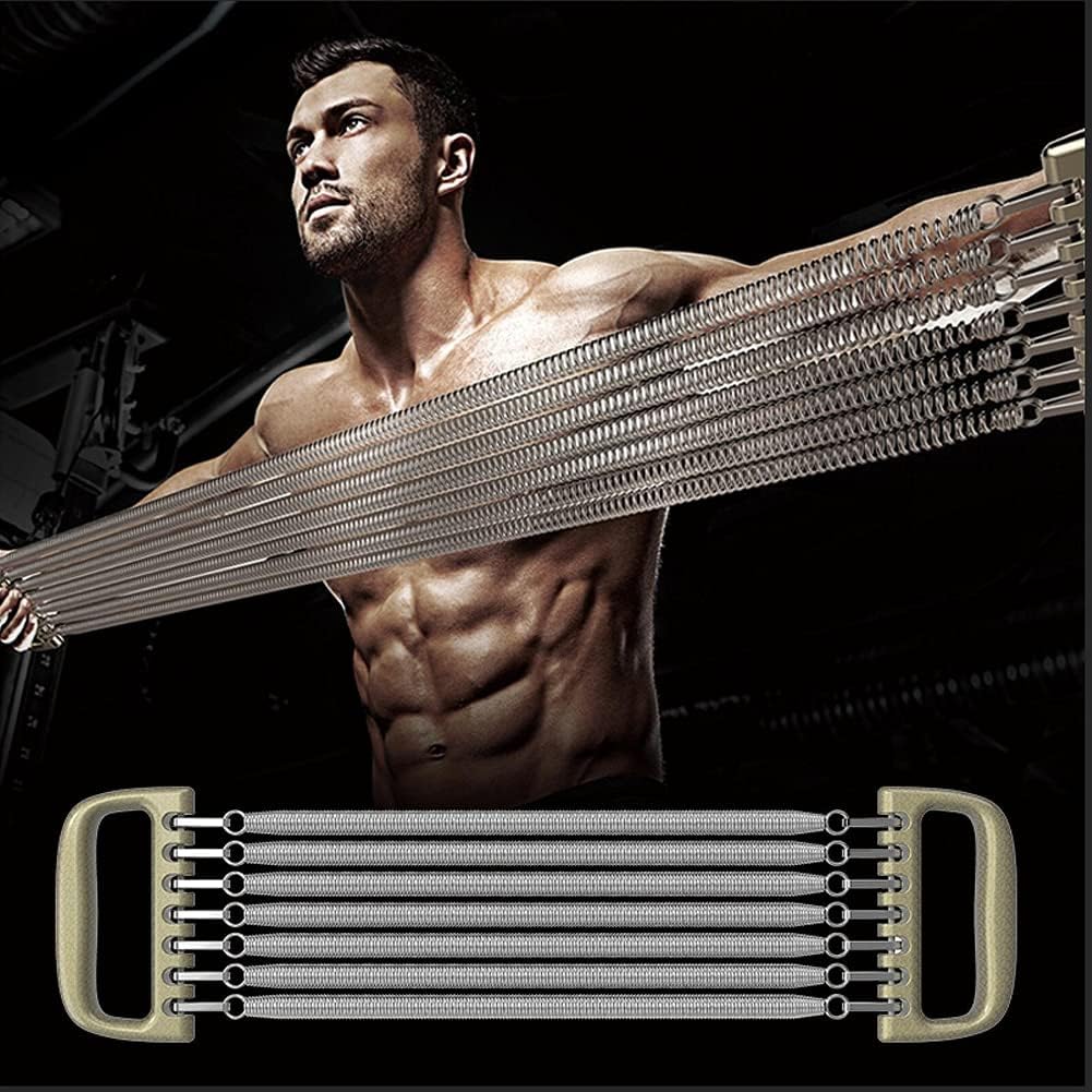 Chest Expander for Men - Detachable 7 Spring Home Office Fitness Training, Strengthen Muscles, Build Arms - Bodybuilding Workout Equipment