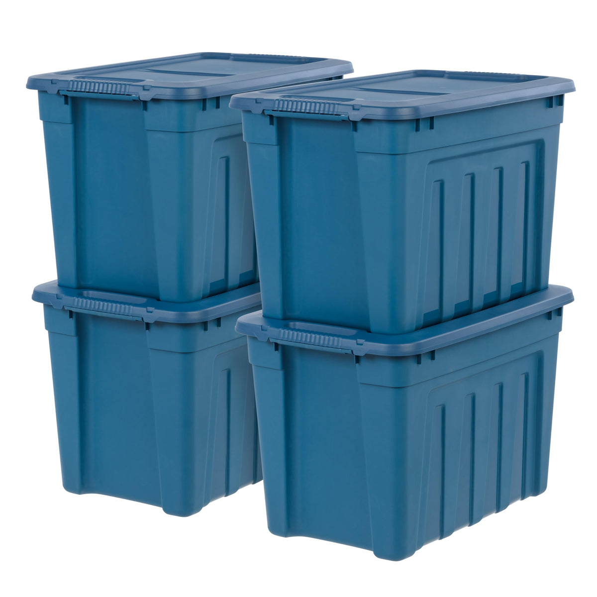 IRIS USA 4-Pack 20 Gal Heavy Duty Storage Totes with Lids, Black