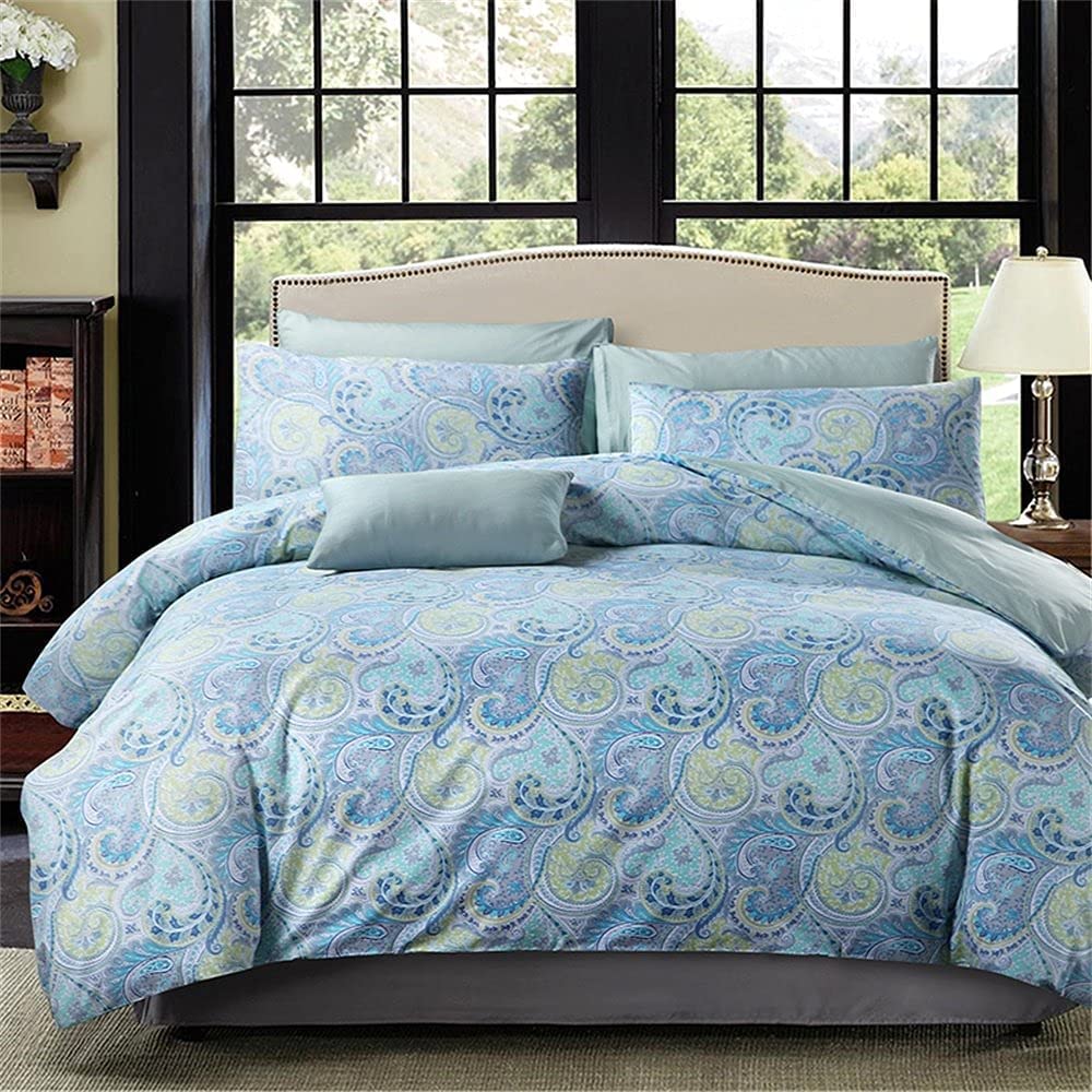 Brandream Paisley Duvet Cover King Size Gold Classy Regal Themed Luxurious Boho Bedding Super Soft Egyptian Cotton 3 Piece Modern 800-Thread-Count Duvet Quilt Cover Set