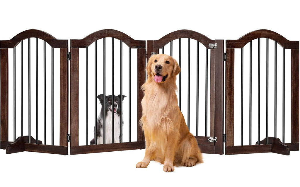 PrimeZone 144" Extra Wide 36" Tall Free Standing Dog Gate Indoor with Door