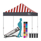 Eurmax USA 10x10ft Pop Up Canopy,Commercial Instant Tent for Outdoor Events,Patented No-Tip Rolling Storage Bag with 4 Sandbags,UV & Water Resistant,Heavy Duty Portable Shelter Gazebo,White