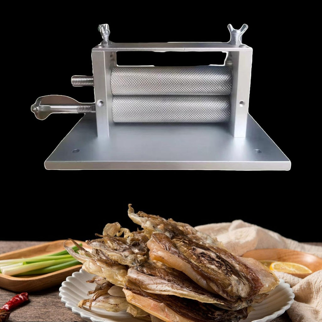 Gazechimp Dried Squid Embossing Machine, Practical Kitchen Gadget Sturdy for, Baking, Pasta Pastry, 26.5cmx31cmx15cm, Silver