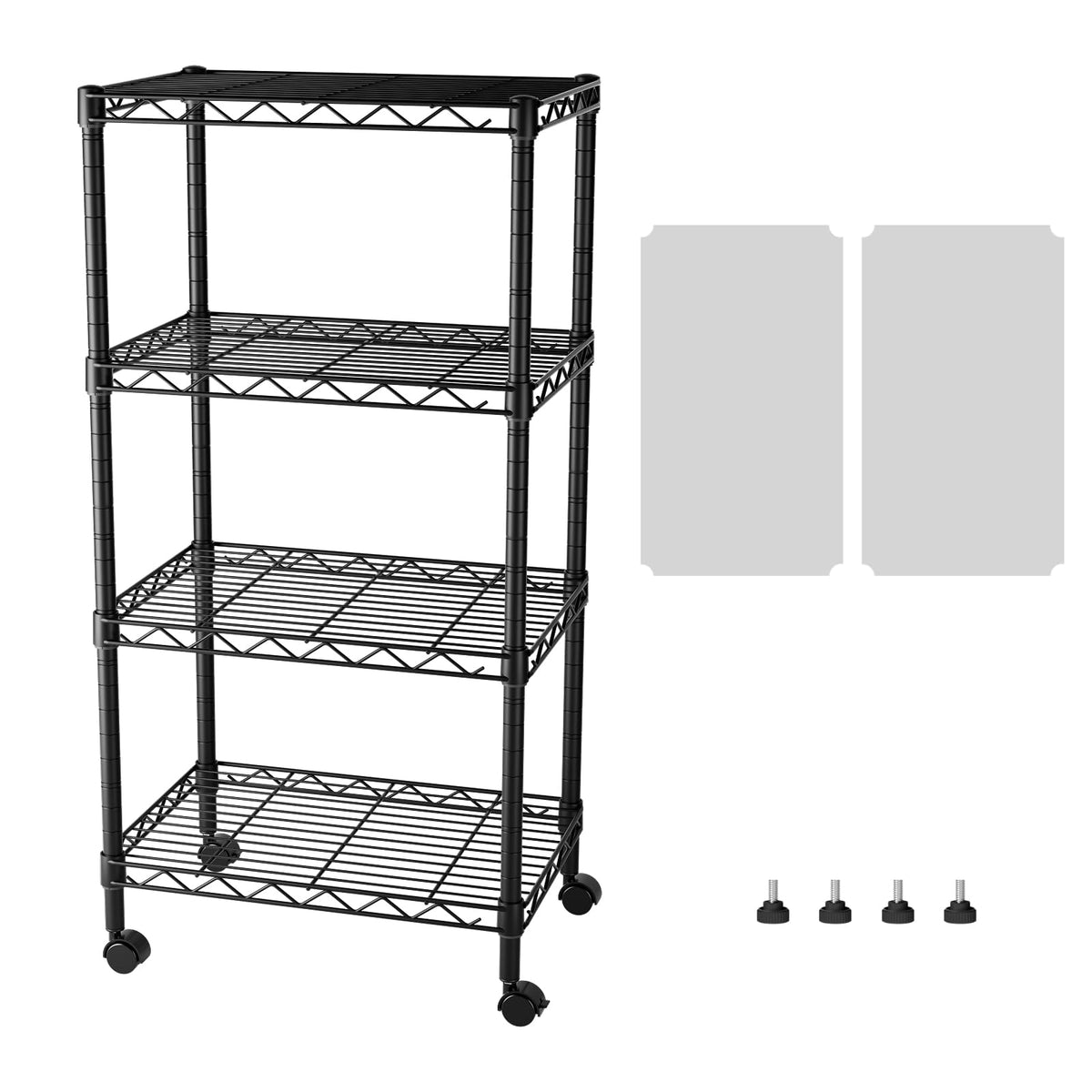 SINGAYE 5 Shelves Storage Wire Shelf Closet Metal Shelving Pantry Wheels