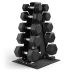 BalanceFrom Rubber Coated Hex Dumbbell Weight Set with Storage Rack, 100LB or 150LB or 200LB Set, 5-20 lbs or 5-25 lbs or 10-30 lbs Pairs
