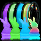 YOUSU 3D Printer Filament Silk PLA Filament Rainbow Color,1.75mm Tri Color PLA Filament 6kg Pack,1kg Spool.