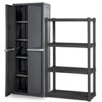 Sterilite 4 Shelf Cabinet, Lockable Utility Storage, Gray, 2-Pack