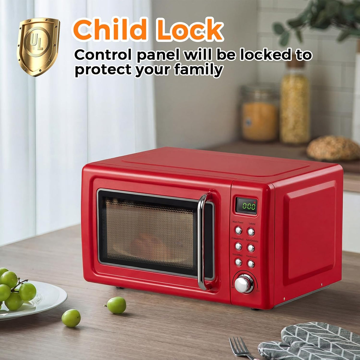 0.7Cu.ft Mini Microwave Countertop w/ 5 Micro Power, 700W