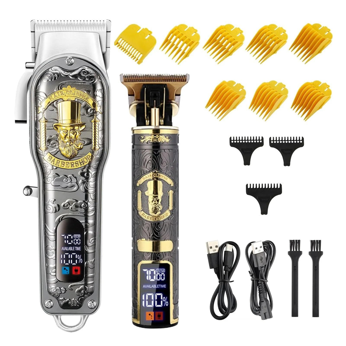 Razors Hair Clipper Electric LCD Hair Trimmer Cordless Shaver Trimmer 0mm Men Barber Hair Cutting Machine for Men Rechargeable USB(3)