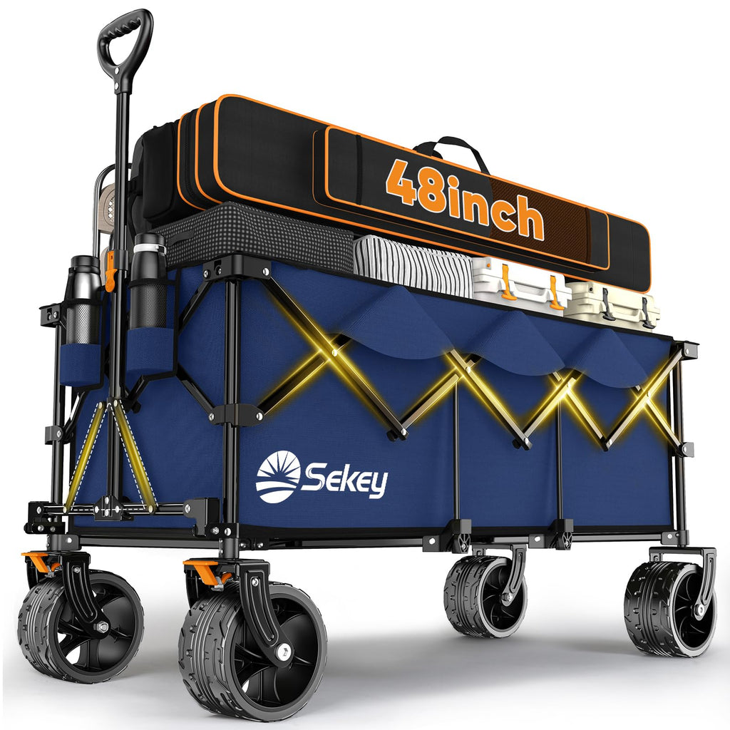 Sekey 300L Extended Collapsible Wagon, 660 lb Capacity, 48 in Long