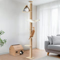 FUKUMARU Floor to Ceiling Cat Tree, 6-10 ft, 6 Level, Grey