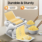 Automatic Electric Pasta Maker Machine, Commercial Stainless Steel Spaghetti Roller Noodle Pressing Machine for Spaghetti, Fettuccini, Lasagna, Dumpling Skins