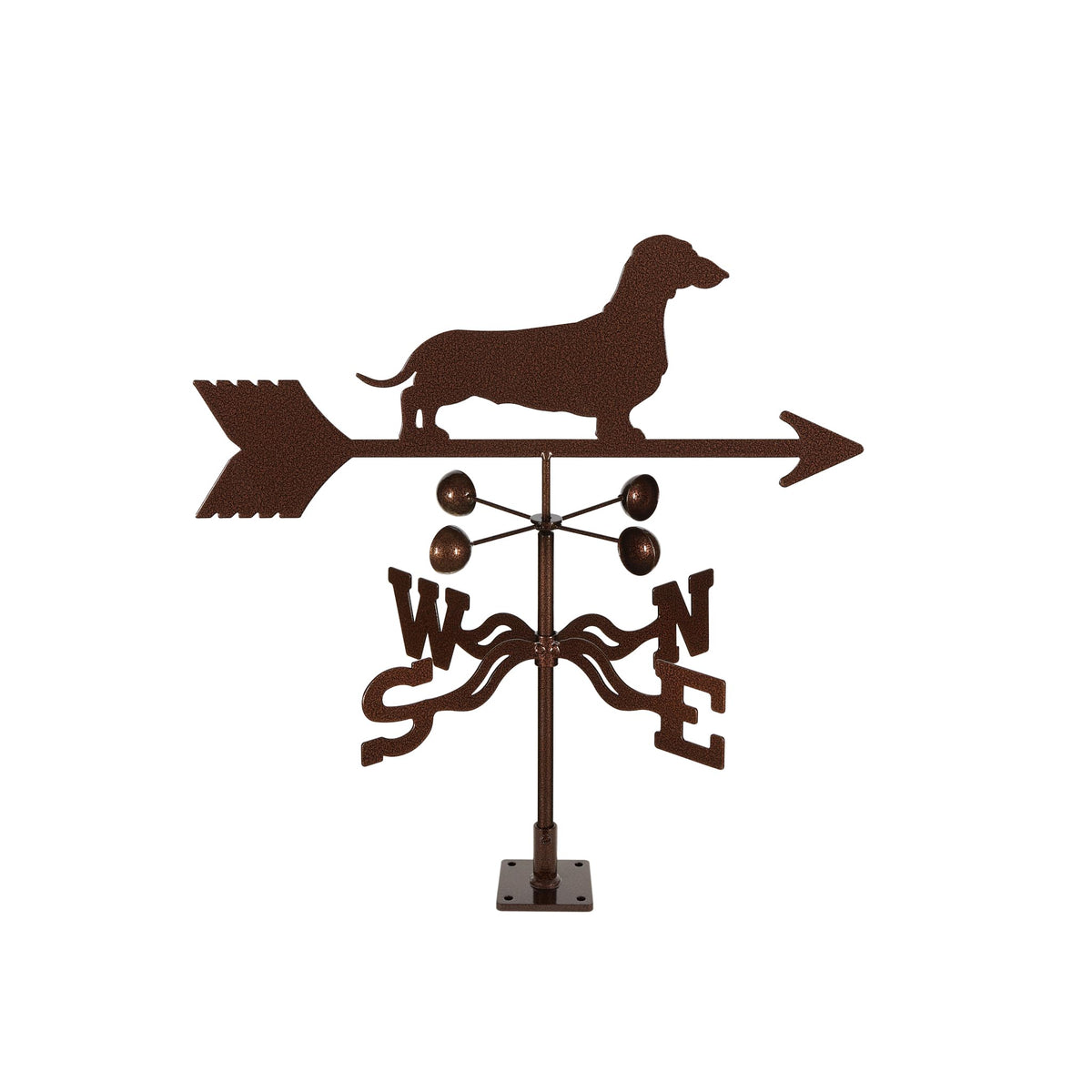 EZ Vane Steel Dachshund Weathervane with Wind Cups — Roof Mount