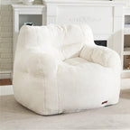 Hobestluk Furry Bean Bag Chair with Arms, Foam Filler for Adult, Pink