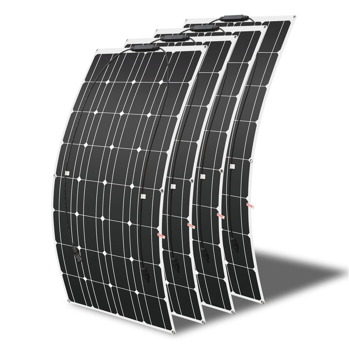 200W 12V (2pcs 100W) Flexible Monocrystalline Solar Panel with Solar Cable Waterproof Photovoltaic Module for Non-Flat Surface